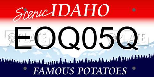EOQ05Q Idaho License Plate