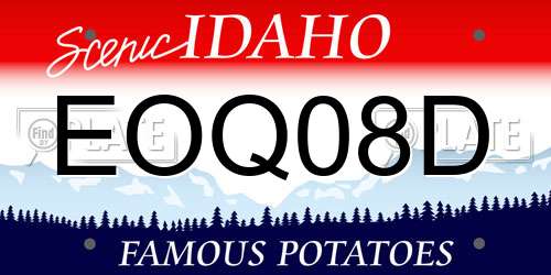 EOQ08D Idaho License Plate