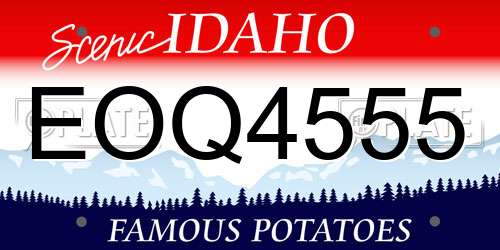 EOQ4555 Idaho License Plate