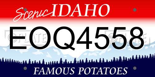 EOQ4558 Idaho License Plate