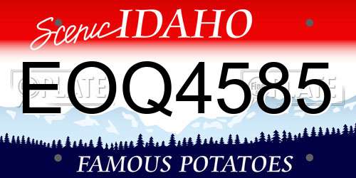 EOQ4585 Idaho License Plate