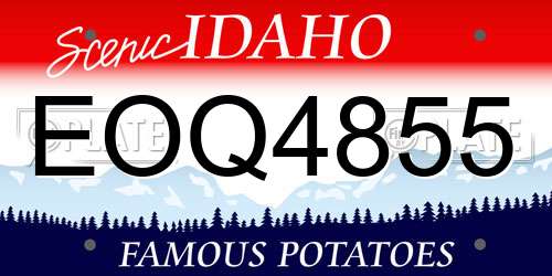 EOQ4855 Idaho License Plate