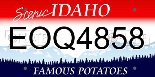 EOQ4858 Idaho License Plate