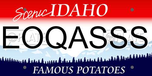 EOQASSS Idaho License Plate