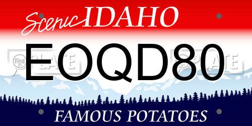 EOQD80 Idaho License Plate