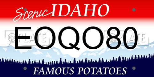 EOQO80 Idaho License Plate