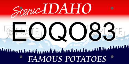 EOQO83 Idaho License Plate