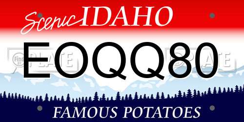 EOQQ80 Idaho License Plate