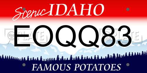 EOQQ83 Idaho License Plate