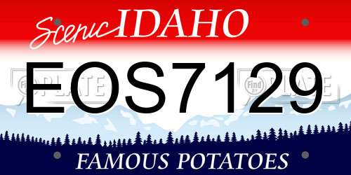 EOS7129 Idaho License Plate