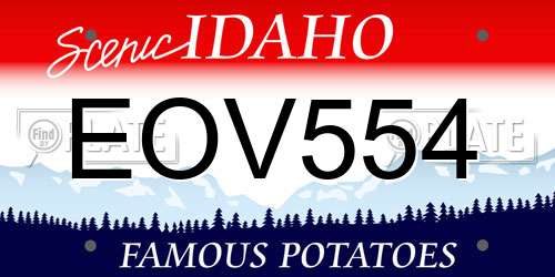 EOV554 Idaho License Plate