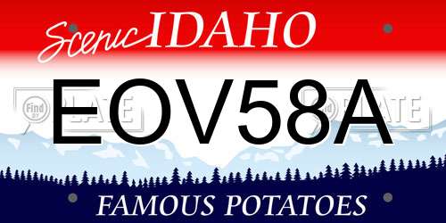EOV58A Idaho License Plate