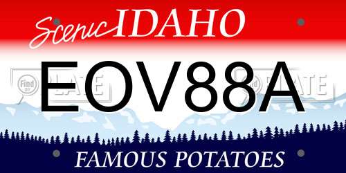 EOV88A Idaho License Plate