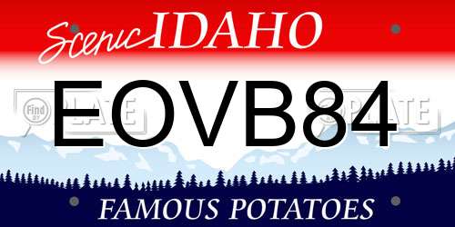 EOVB84 Idaho License Plate