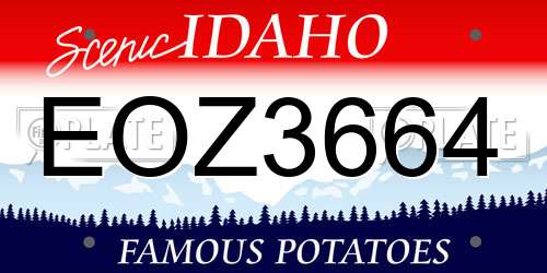 EOZ3664 Idaho License Plate