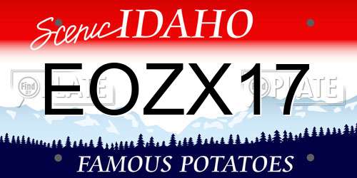 EOZX17 Idaho License Plate