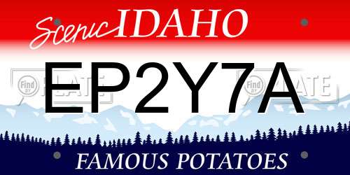 EP2Y7A Idaho License Plate