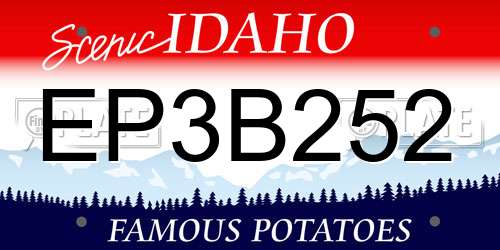 EP3B252 Idaho License Plate