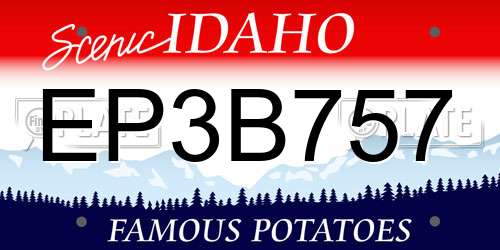 EP3B757 Idaho License Plate