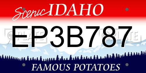 EP3B787 Idaho License Plate
