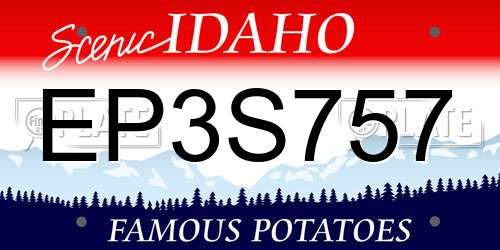 EP3S757 Idaho License Plate