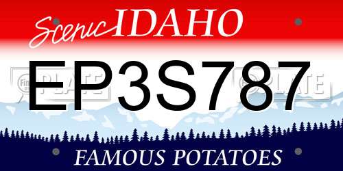EP3S787 Idaho License Plate