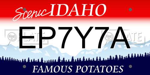 EP7Y7A Idaho License Plate