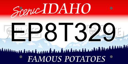 EP8T329 Idaho License Plate