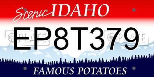 EP8T379 Idaho License Plate