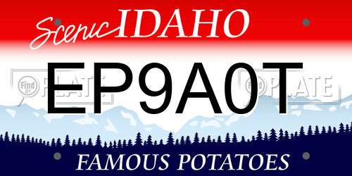EP9A0T Idaho License Plate