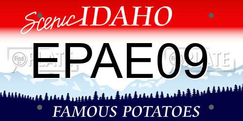 EPAE09 Idaho License Plate