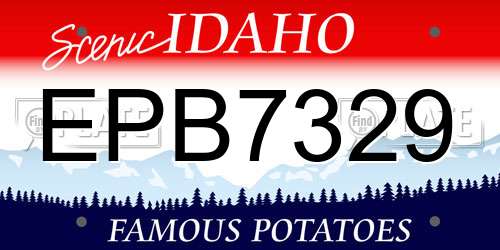 EPB7329 Idaho License Plate