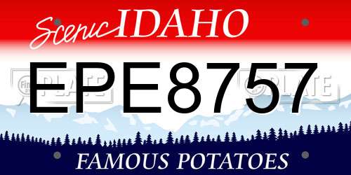 EPE8757 Idaho License Plate