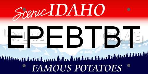 EPEBTBT Idaho License Plate