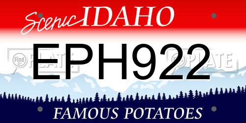 EPH922 Idaho License Plate