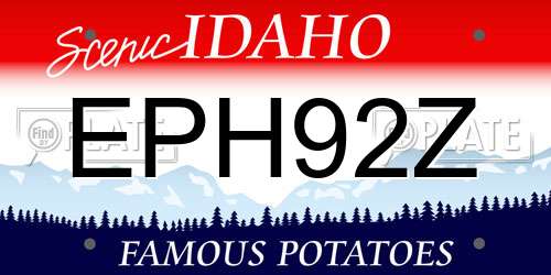 EPH92Z Idaho License Plate
