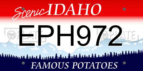 EPH972 Idaho License Plate