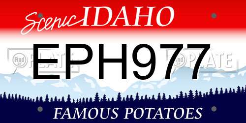 EPH977 Idaho License Plate
