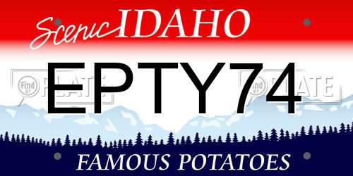 EPTY74 Idaho License Plate