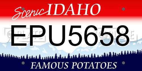 EPU5658 Idaho License Plate