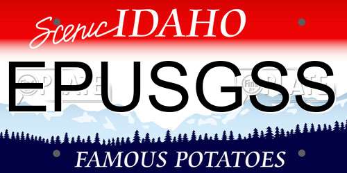 EPUSGSS Idaho License Plate
