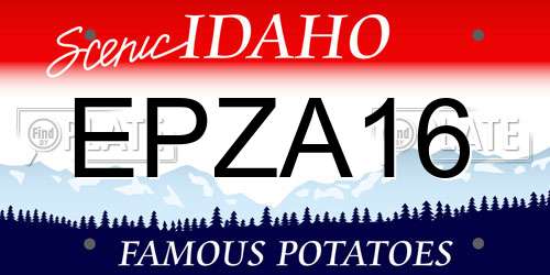 EPZA16 Idaho License Plate