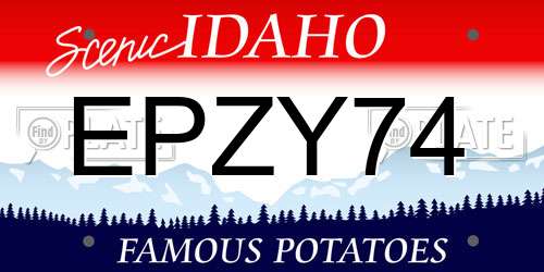 EPZY74 Idaho License Plate
