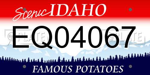 EQ04067 Idaho License Plate