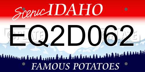 EQ2D062 Idaho License Plate