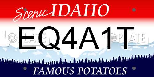 EQ4A1T Idaho License Plate