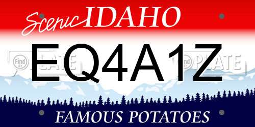EQ4A1Z Idaho License Plate
