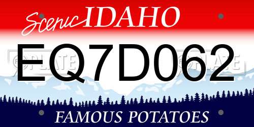 EQ7D062 Idaho License Plate