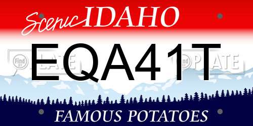 EQA41T Idaho License Plate