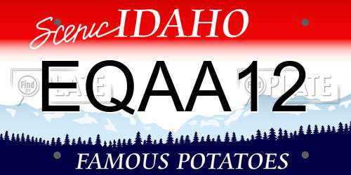 EQAA12 Idaho License Plate